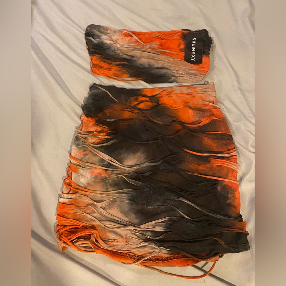 Bodycon crop top and skirt set